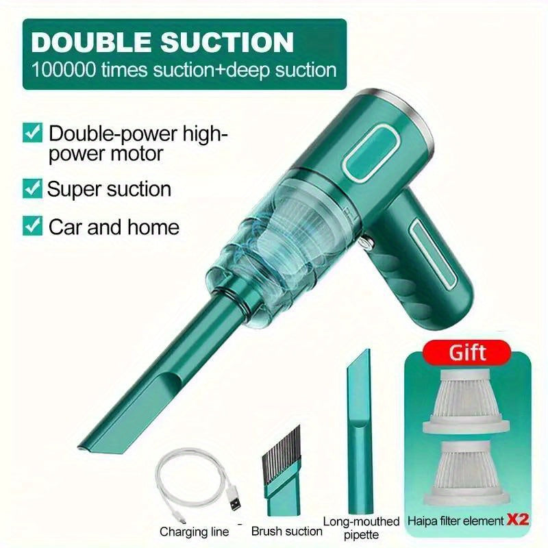 SuperPower Wireless Handheld Vacuum Cleaner - Portable & USB Rechargeable, Effortlessly Cleans Car & Home Dust, Super Suction for Ultimate Convenience - Perfect for Automobile and Household Use