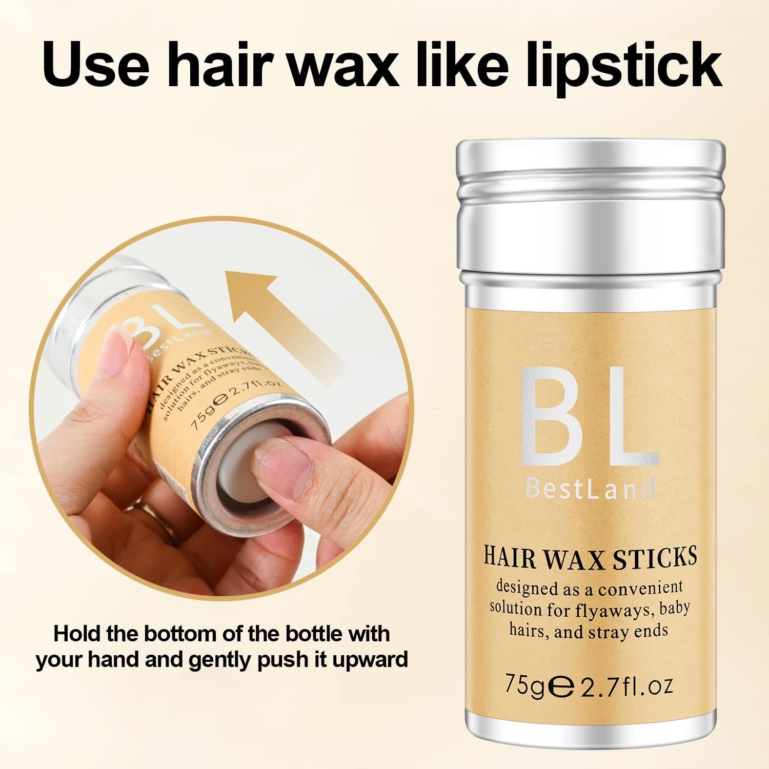 Wax Stick, Flyaways Styling Wax Stick for Hair Edge Control and Hair Styling, Children's Hair Styling Wax Stick