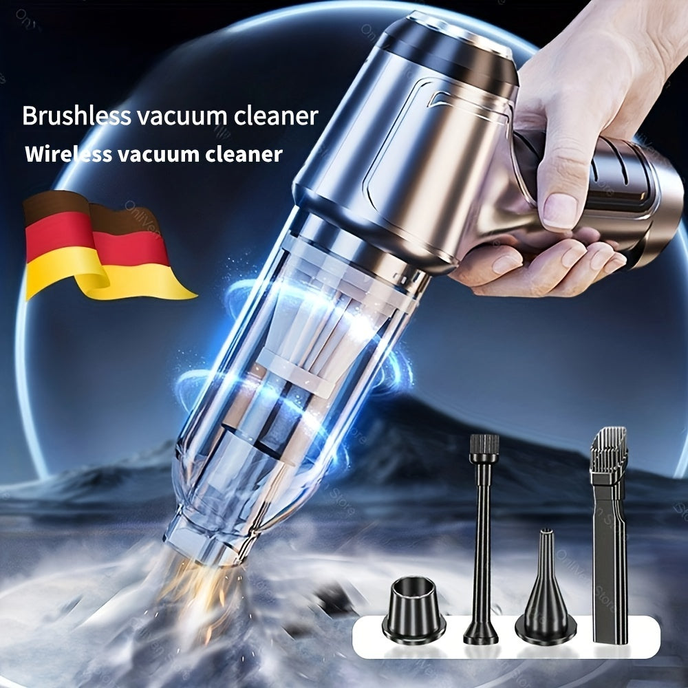 Versatile, High-Power Cordless Car Vacuum Cleaner - USB Rechargeable, Quiet Operation, Strong Suction for Auto & Home Use, Cordless Vacuum Cleaner