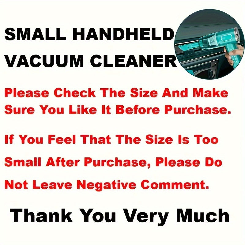 SuperPower Wireless Handheld Vacuum Cleaner - Portable & USB Rechargeable, Effortlessly Cleans Car & Home Dust, Super Suction for Ultimate Convenience - Perfect for Automobile and Household Use